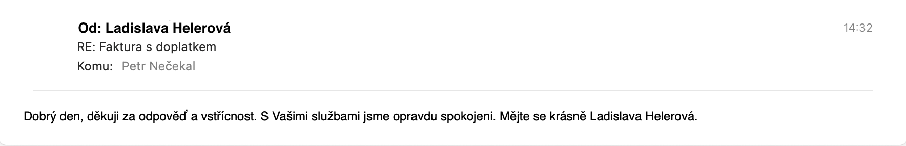 E-mailová reference Ladislavy Helerové