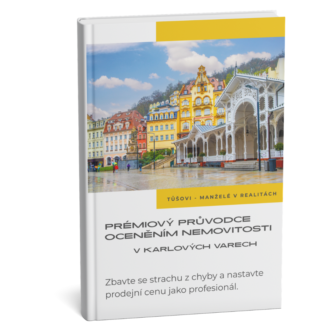 3D obálka e-booku Jak zjistit cenu nemovitosti od manželů Tůšových, Karlovy Vary